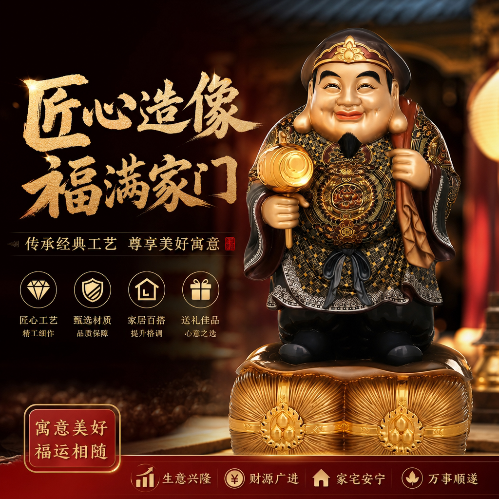 大黑天财神像日本密宗天部招财真言宗唐密铜像京铜佛像雕像摆件