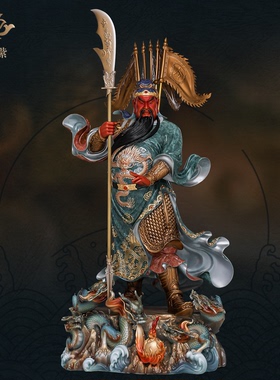 东来紫关公摆件武财神神像铜雕招财供奉铜像关帝圣君京铜伽蓝菩萨