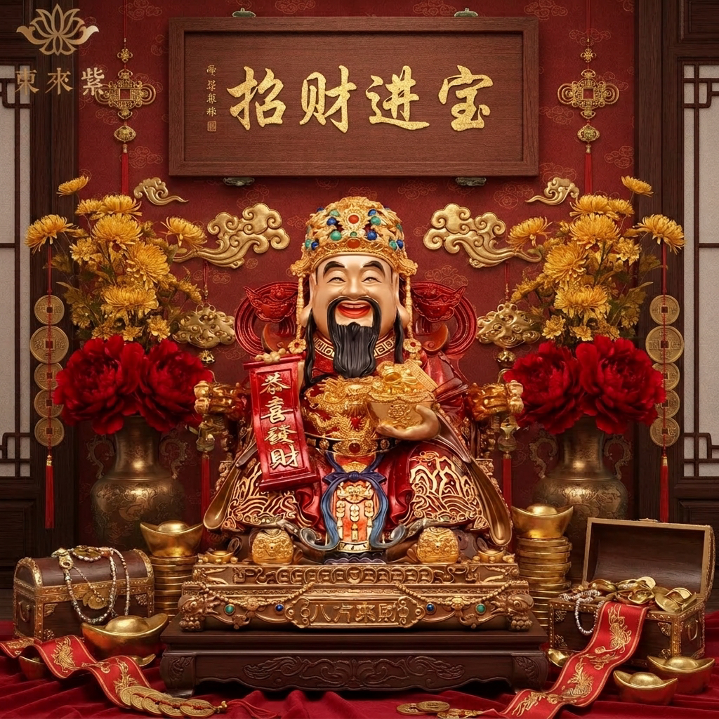 东来紫文财神佛像招财供奉神像纯铜范蠡铜像比干财神爷店铺家用
