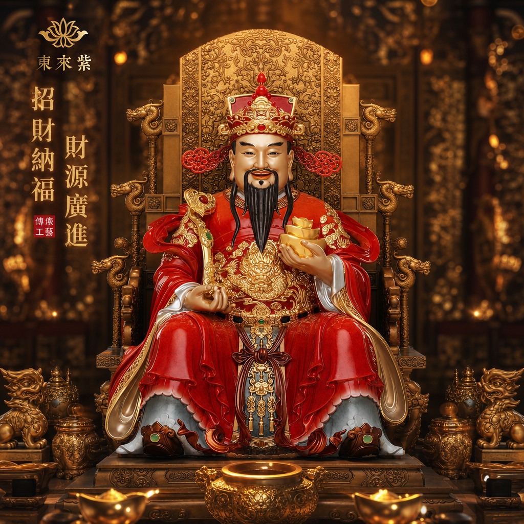东来紫文财神佛像招财供奉神像纯铜范蠡铜像比干财神爷店铺家用
