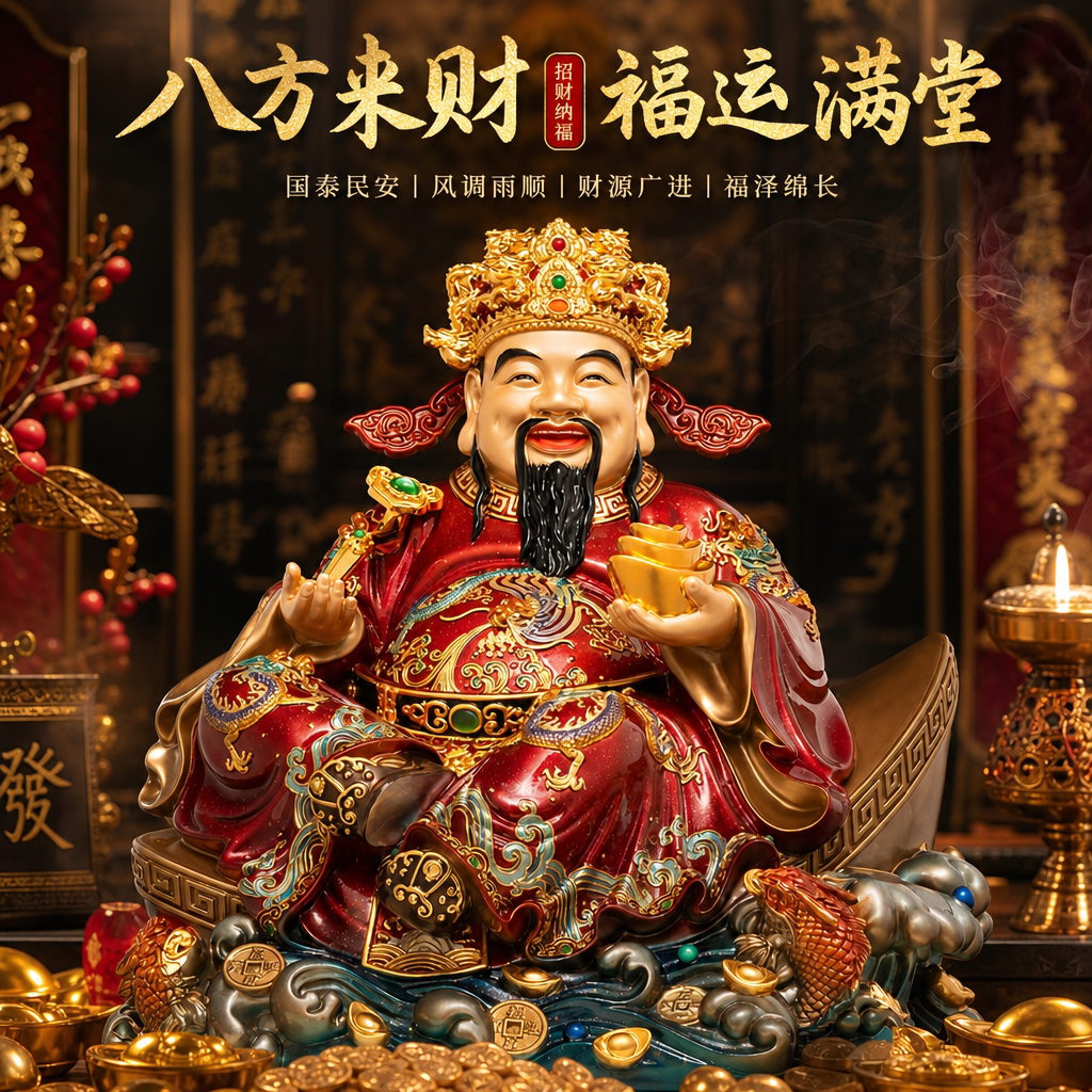 东来紫文财神佛像招财供奉神像纯铜范蠡铜像比干财神爷店铺家用