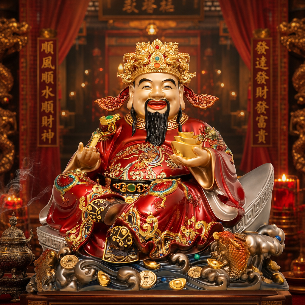 东来紫文财神佛像招财供奉神像纯铜范蠡铜像比干财神爷店铺家用