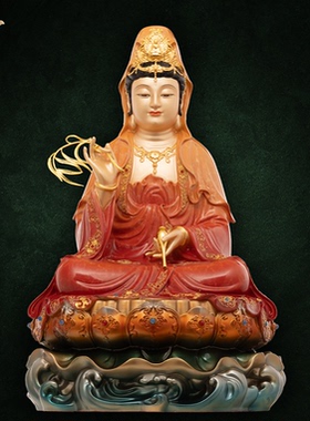观音佛像观世音菩萨家用款供奉南海普陀山纯全铜像东来紫娑婆三圣