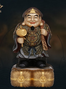 大黑天财神像日本密宗天部招财真言宗唐密铜像京铜佛像雕像摆件