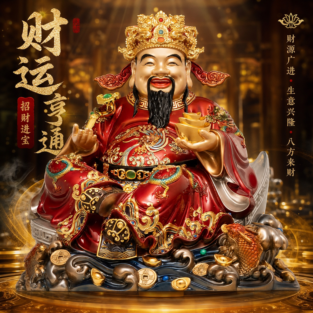 东来紫文财神佛像招财供奉神像纯铜范蠡铜像比干财神爷店铺家用
