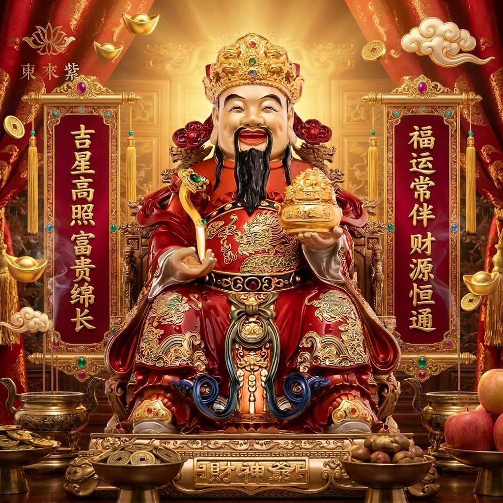 东来紫文财神佛像招财供奉神像纯铜范蠡铜像比干财神爷店铺家用