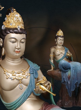 东来紫禅悦观音佛像京铜铜像官方观世音像纯铜供奉开过旗舰店光