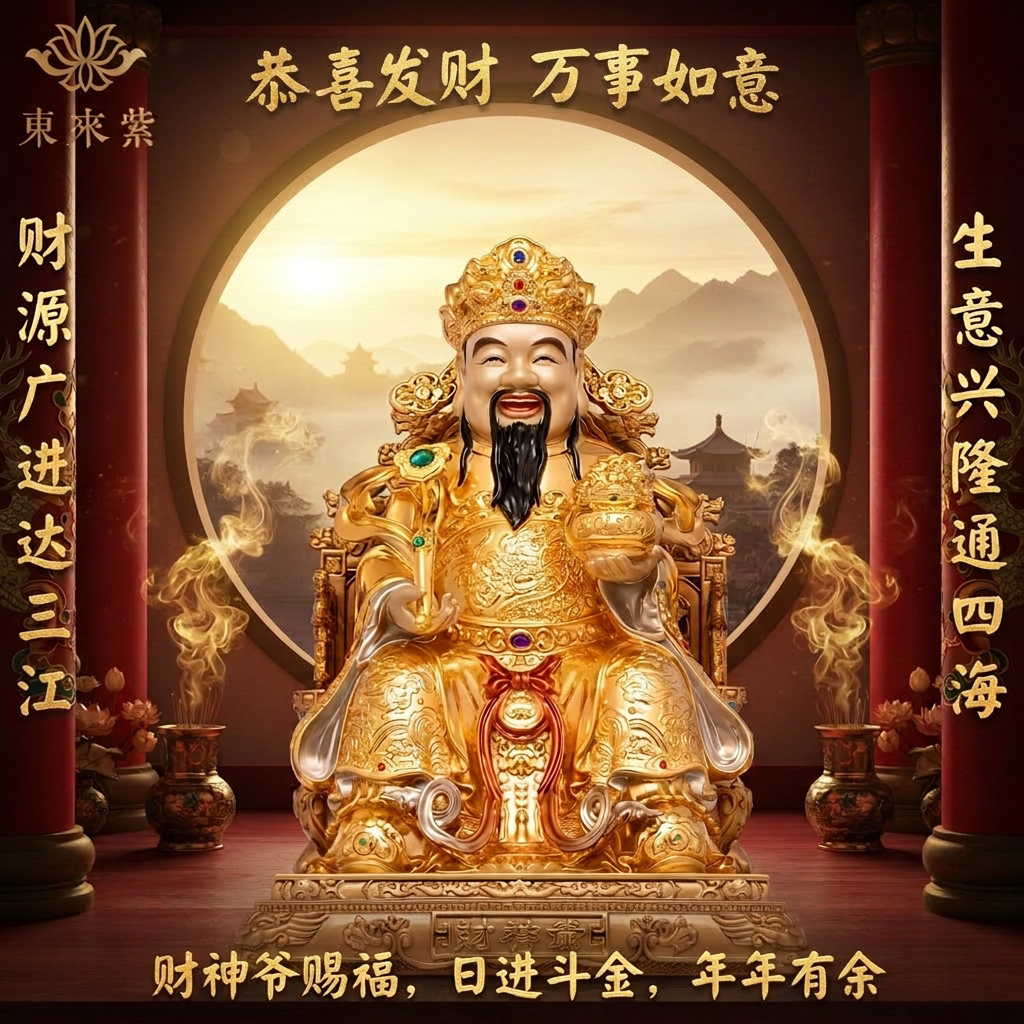 东来紫文财神佛像招财供奉神像纯铜范蠡铜像比干财神爷店铺家用