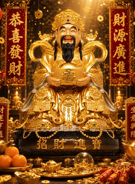 东来紫文财神佛像招财供奉神像纯铜范蠡铜像比干财神爷店铺家用