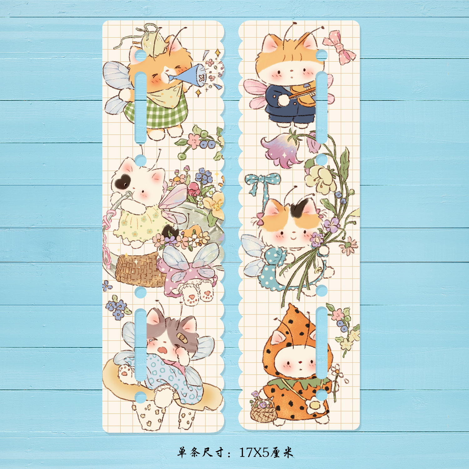 十字绣刺绣工具绷布夹子【170】可爱猫咪春日号角侧边夹 拉紧绣布