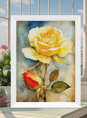 法国DMC十字绣套件 D482 玫瑰花 全针25CT简单新手 满绣 花卉