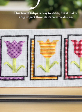 DMC十字绣材料包装饰画 A663郁金香花朵 印花