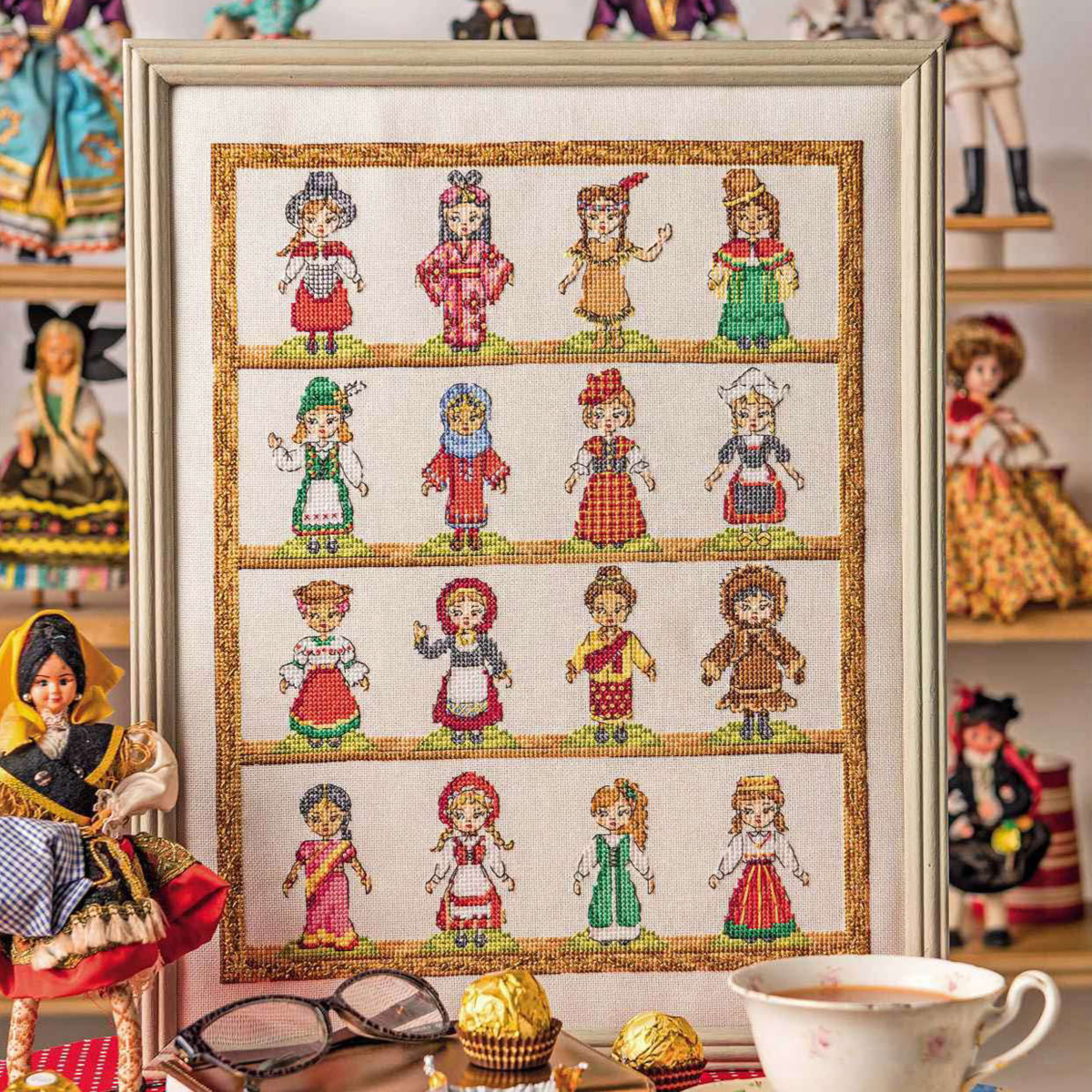 法国DMC十字绣套件卡通人物 F1188民族女孩 含金属线 含珠子 新款