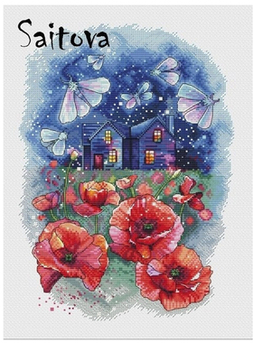 法国DMC十字绣套件风景花卉 A1523盛夏午夜 28CT简单印花