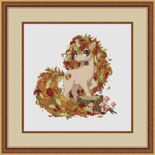 法国DMC十字绣套件动物 A1543秋日独角兽 28CT简单印花