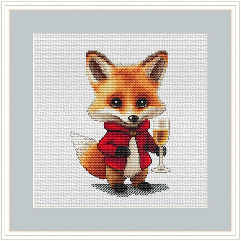 十字绣套件 正品DMC绣线配置 A638新年小狐狸  14CT印花