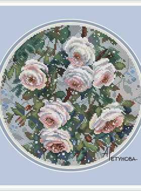 法国DMC十字绣套件植物花卉 A1477玫瑰花 25CT 全针简单 印花