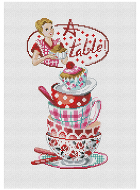 法国DMC十字绣套件卡通人物 A1146妈妈的甜点 28CT卧室装饰画新款