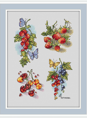 十字绣套件 正品DMC绣线配置 A802夏日浆果 14CT印花