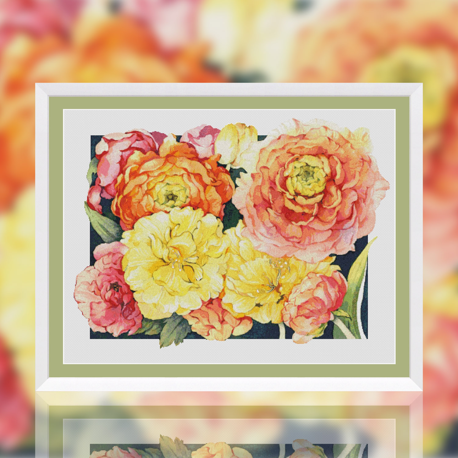 十字绣套件卧室正品DMC绣线配置 D307 郁金香和洋牡丹 14CT印花