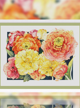 十字绣套件卧室正品DMC绣线配置 D307 郁金香和洋牡丹 14CT印花