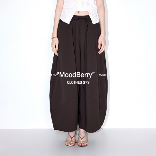 MoodBerry 美式复古褶皱垂感九分灯笼裤女夏季休闲百搭宽松阔腿裤
