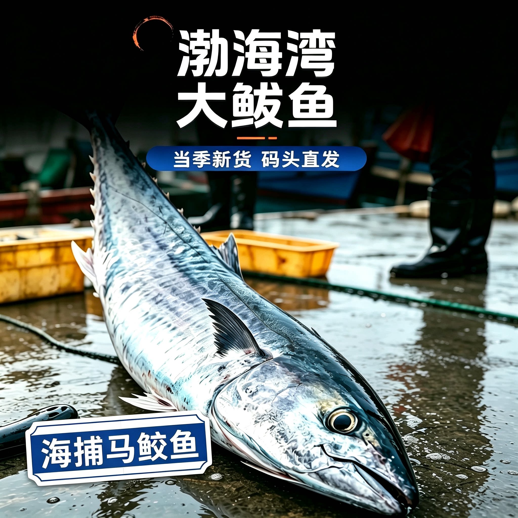野生渤海湾大鲅鱼应季捕捞蓝点马鲛鱼燕鲅鱼深海鱼新鲜海鲜整条
