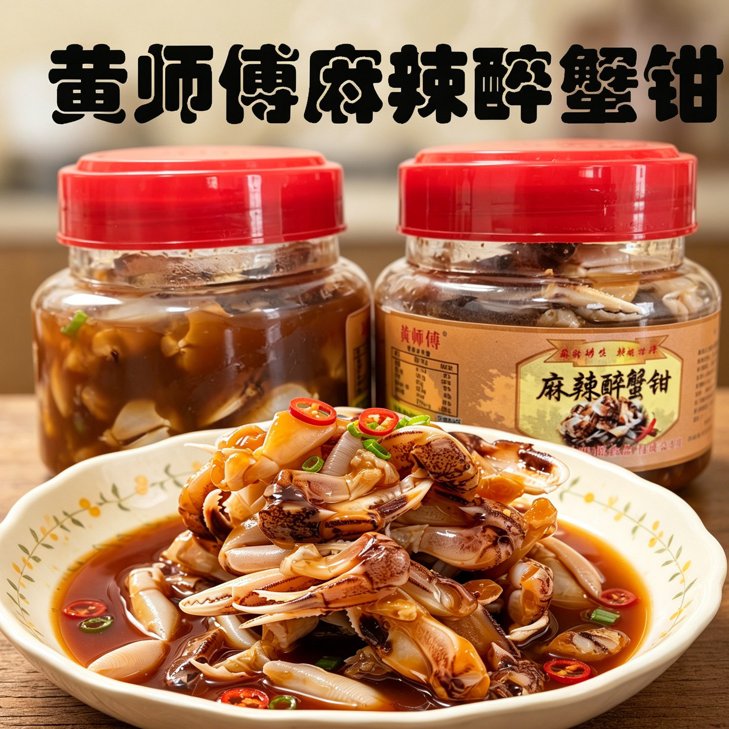 黄师傅麻辣蟹钳酒店生腌制蟹钳