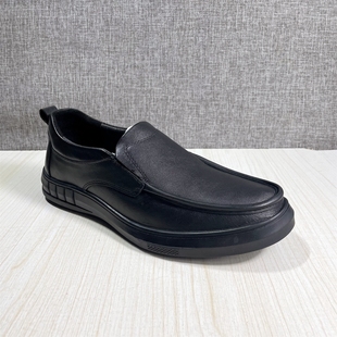 断码清仓春秋头层牛皮男鞋商务休闲乐福鞋一脚蹬懒人鞋软底豆豆鞋