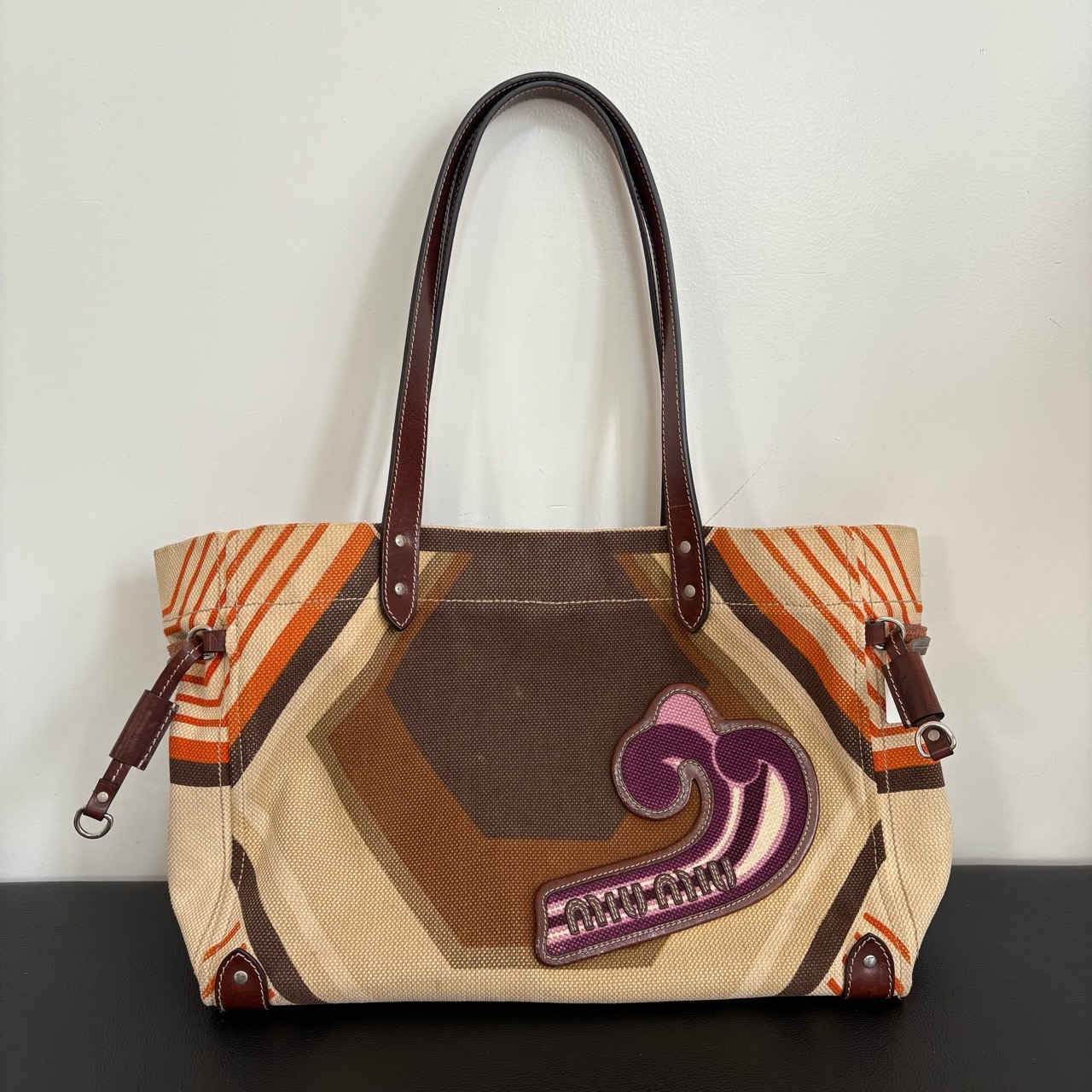 miumiu中古彩色帆布包托特包