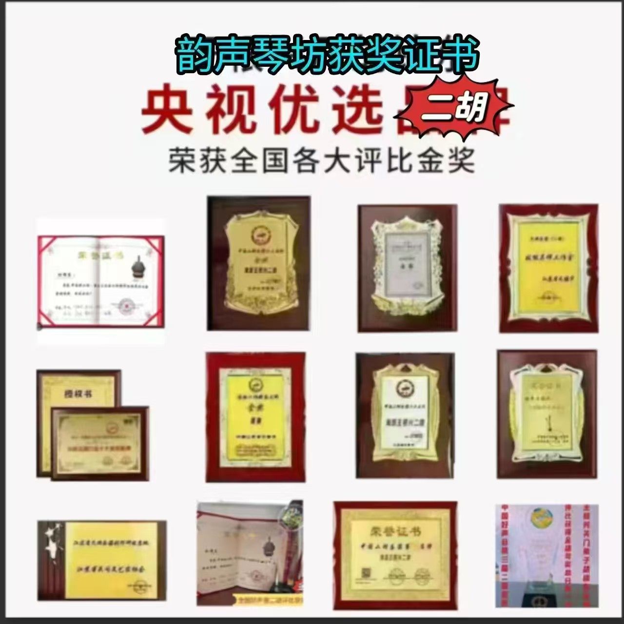 〔十大品牌中国好二胡获金奖〕韵声琴坊五星级明清旧料老红木二胡