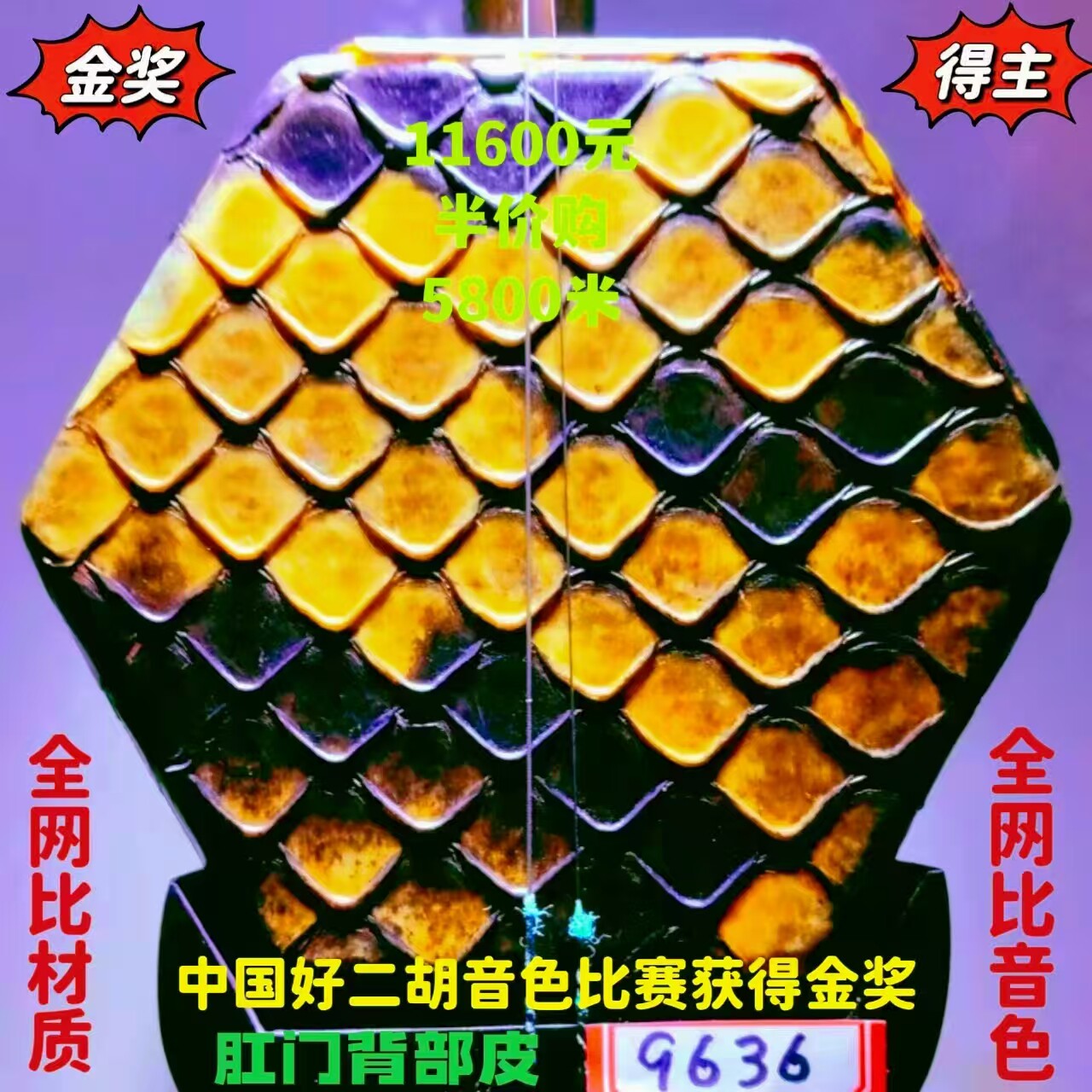全国获金奖中国十大品牌二胡韵声琴坊特级明清家具旧料老红木二胡