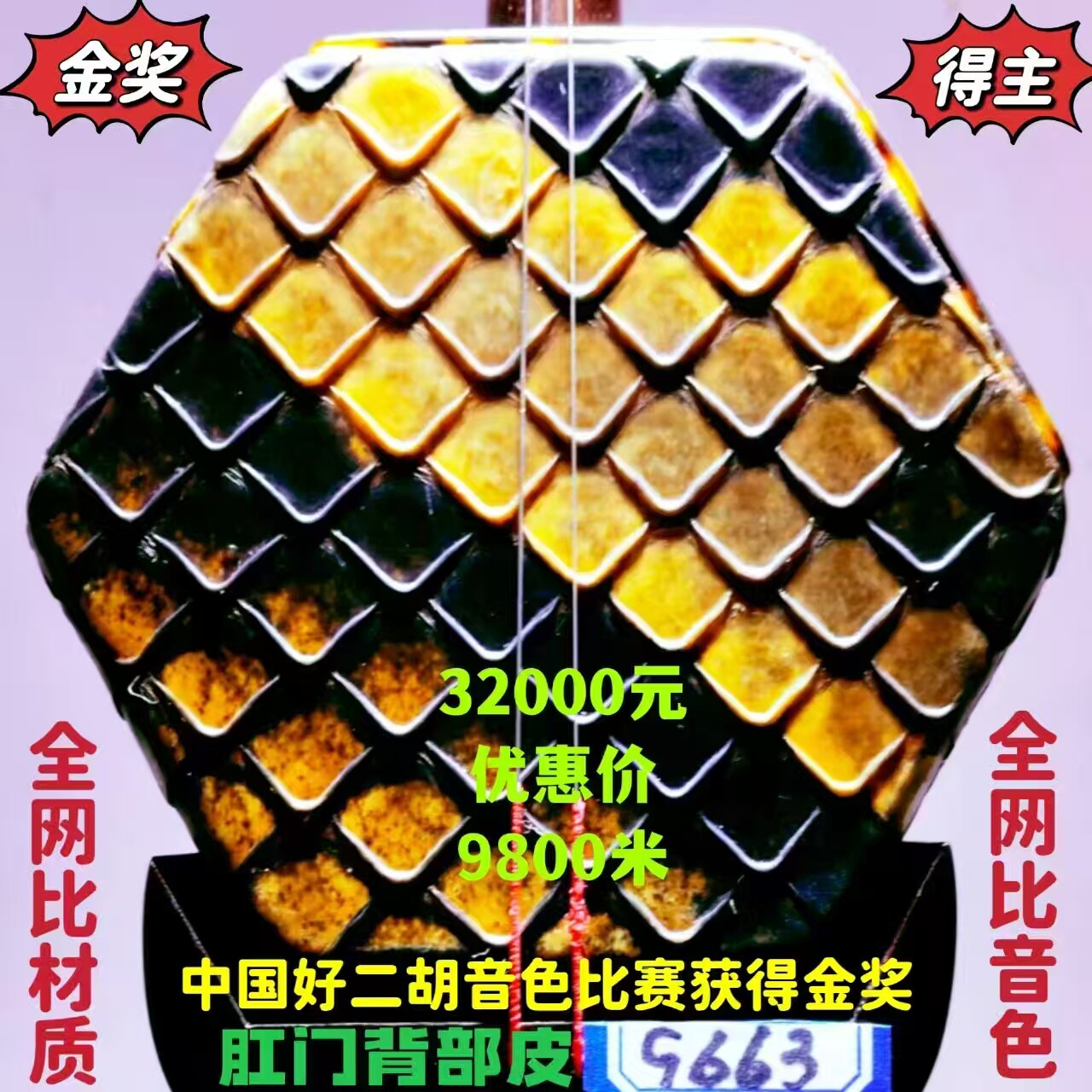 放大漏〔全国金奖〕韵声琴坊老料印度金星小叶紫檀二胡肛门背部皮