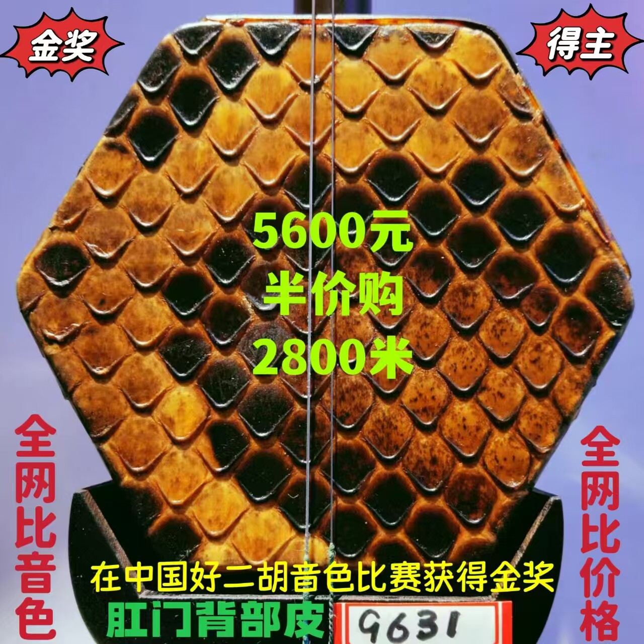 〔十大品牌中国好二胡获金奖〕韵声琴坊五星级明清旧料老红木二胡