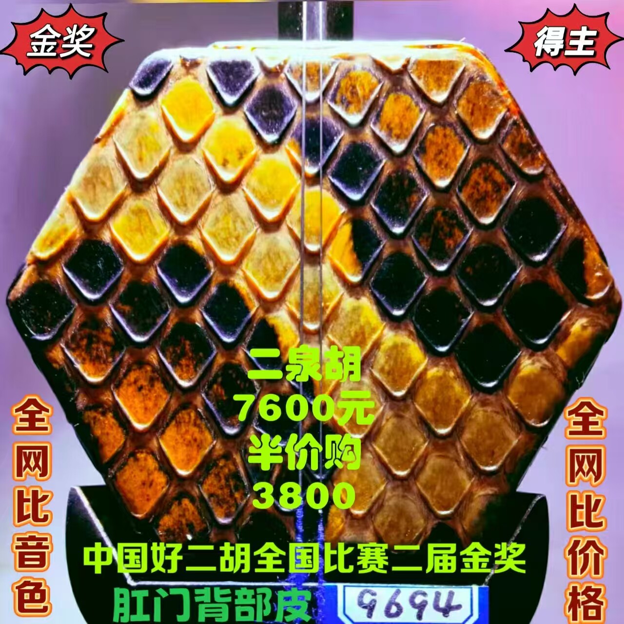 韵声琴坊〔全国金奖〕明清旧料老红木二泉胡所有演奏家都登台演奏