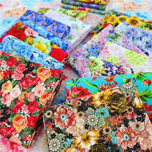 饰童装 旗袍家居背景布装 面料 花魁印花布油画田园宝宝服装 纯棉欧式