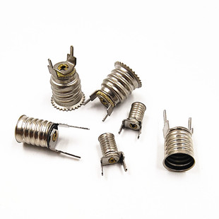 E5/E10/E12螺口插针式小灯座 线路板灯座 机板灯座 全铜镀镍防锈