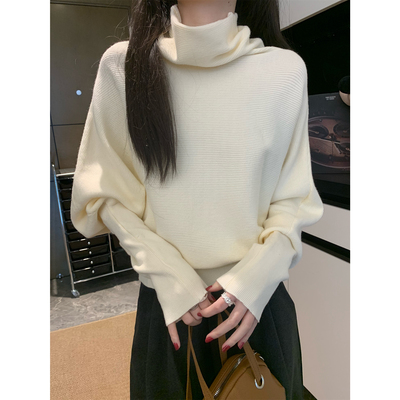 小个子高级感慵懒风蝙蝠袖针织衫