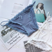 日系性感冰丝款 夏 少女生细带三角裤 女内裤 低腰丝滑纯棉裆无痕薄款