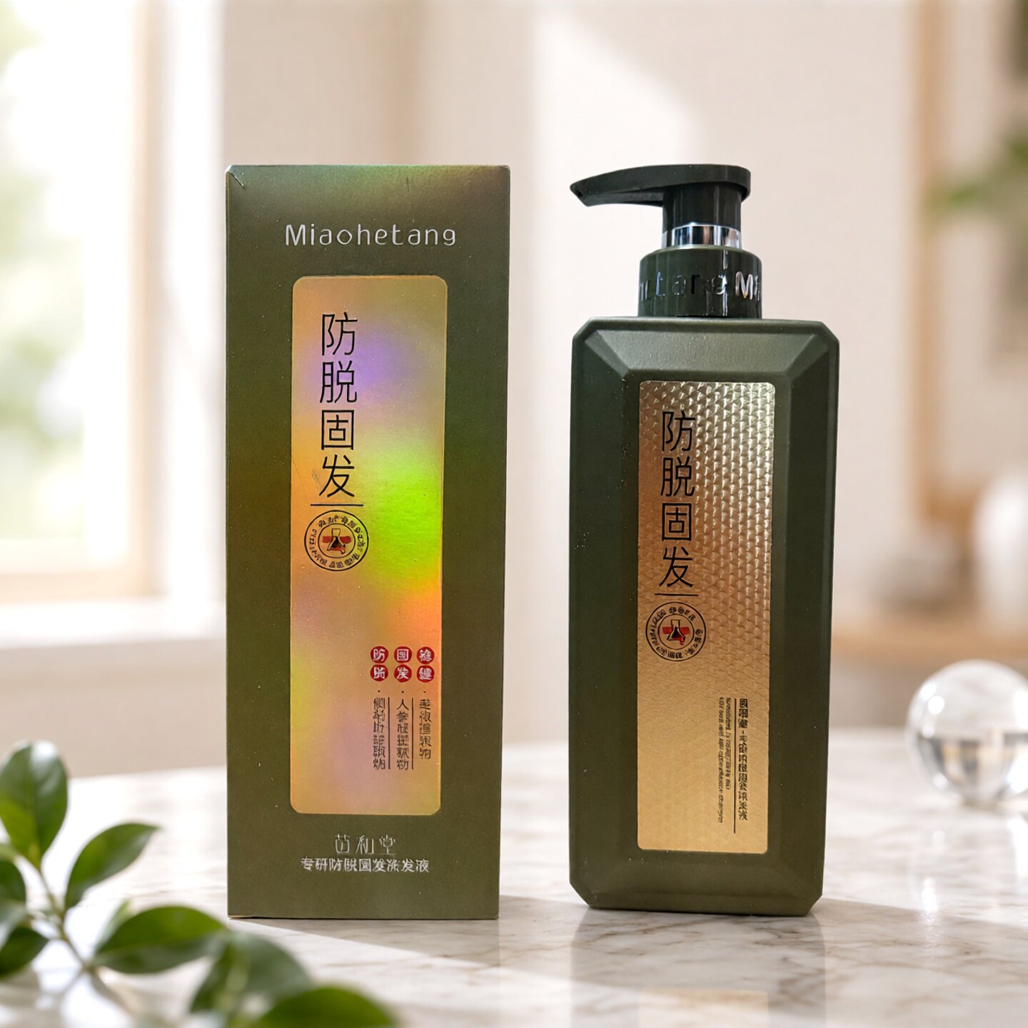 苗和堂专研防脱固发洗发液艾叶植物洗发水所有发质适用