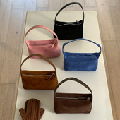 EMORRIN秋冬新款 小众设计麂皮绒复古腋下包时尚 百搭手提单肩包女