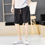 棉麻短裤男抽绳五分夏季青年波点风中裤裤子A266-1-K86-P35，男装牛仔裤，电商A266-1