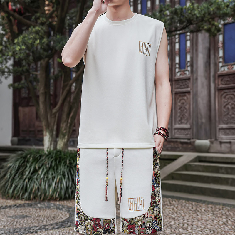 刺绣休闲运动套装男风五分一套A266-1-TZ1108-P46特批控78图片