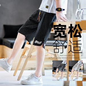夏季棉麻短裤男宽松刺绣风休闲裤抽绳2026新款A266-1-K59-P40图片