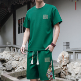 刺绣套装男休闲运动一套拼接风A266-1-TZ7758-P48特批控78，男装休闲套装，电商A266-1