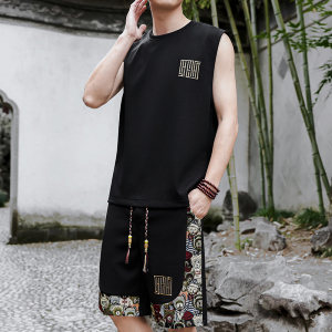 刺绣休闲运动套装男风五分一套A266-1-TZ1108-P46特批控78图片