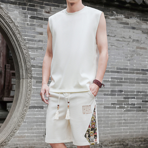 刺绣休闲运动套装男风纯色一套A266-1-TZ3358-P46特批控78图片