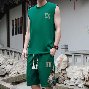 刺绣休闲运动套装男风一套A266-1-TZ1158-P46特批控78,男装休闲套装,电商A266-1