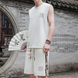 刺绣休闲运动套装男风背心一套A266-1-TZ1107-P43特批控78图片