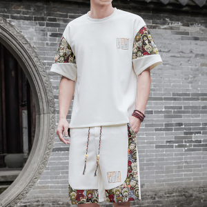 男士休闲运动套装男刺绣风一套A266-1-TZ8808-P50特批控78图片